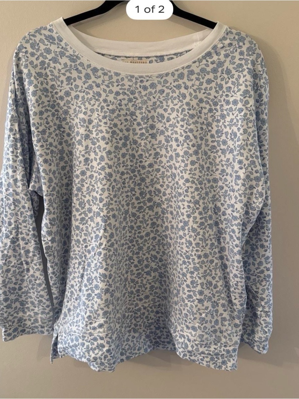 The Beaufort Bonnet Company Light Blue Floral Crewneck Sweatshirt
